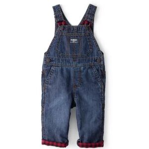 OshKosh B’gosh Infant Denim Overalls Flannel Lined 24M Vestbak